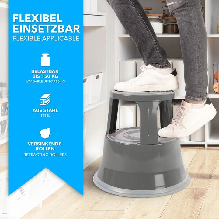 Actual product image Casa Pura Steel rolling stool