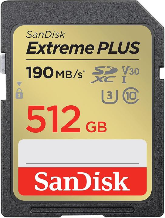 Actual product image SanDisk Extreme PLUS SDXC /s UHS-I (512 GB, SDXC, UHS-I)