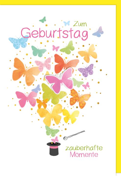 Immagine prodotto Braun + Company Cartolina di compleanno con motivo a farfalla 11,5 x 17 cm (1 pz.)
