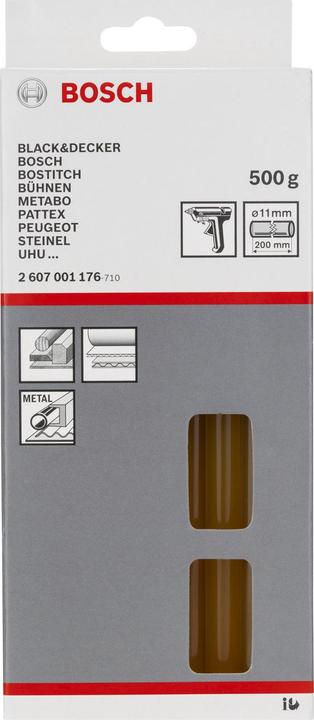 Actual product image Bosch Professional Zubehör Hot-melt adhesive, 11 x 200 mm, 500 g, yellow