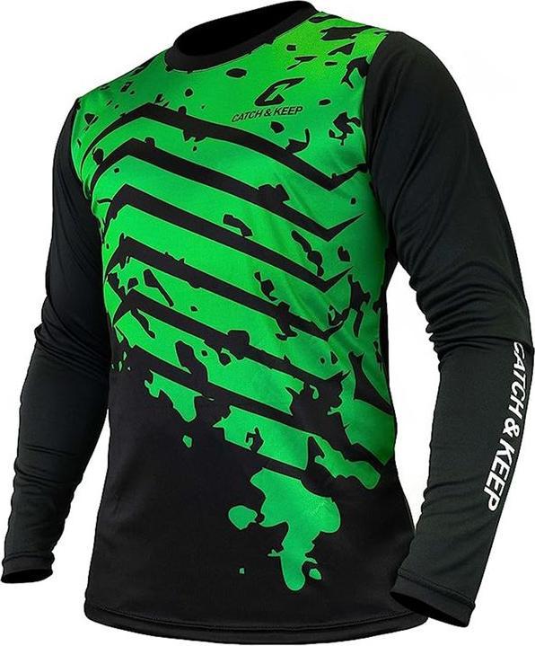 Catch & Keep Trikot Protection Torwarttrikot Gr. L Grün-Schwarz Fussball Torwart Shirt Oberteil (L)