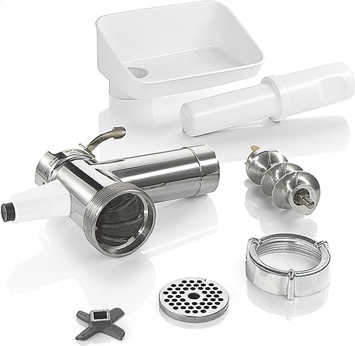 Produktbild Bosch Hausgeräte Fleischwolf-Aufsatz, Stopfer, Edelstahl Loch-Scheibe 4,5 mm, MUZ5FW1