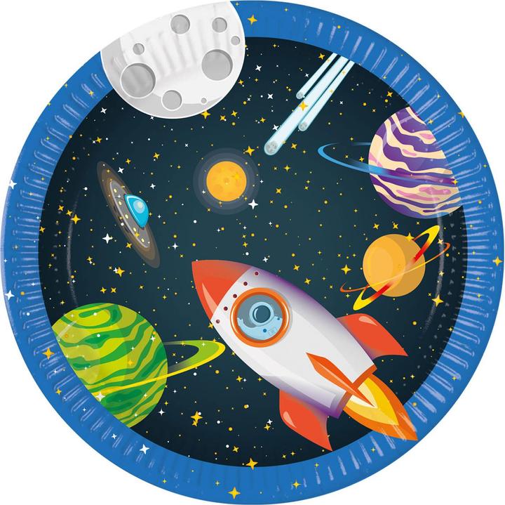 Actual product image Globos Paper plates FSC Rocket Space, 8 pcs. (8 x)