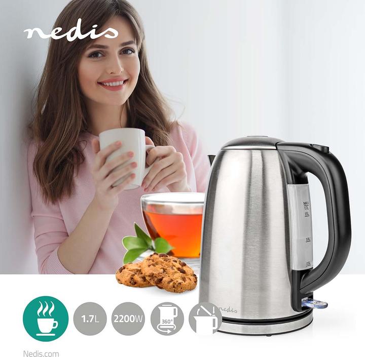 Produktbild Nedis Wasserkocher - 360°-Drehsockel - Verdecktes Heizelement - Strix-Regler - Trockengehschutz - (1.70 l, EU-Stecker)