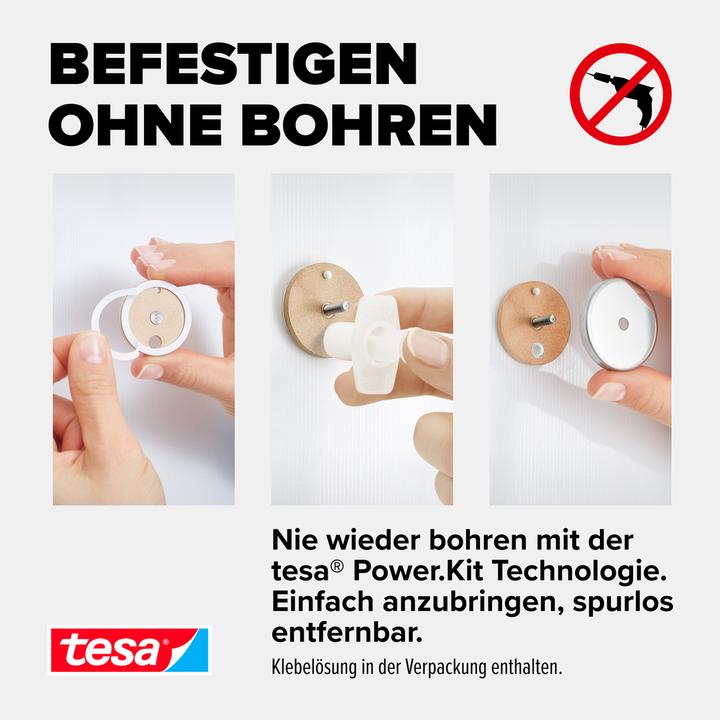 Actual product image tesa ALUXX shower basket incl. adhesive solution without drilling (9.5 x 13.5 x 46.5 cm)