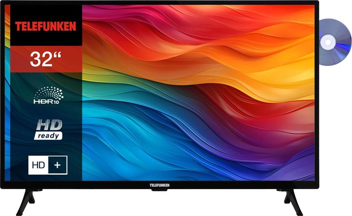 Produktbild Telefunken XH32SO550SD Smart TV 32 Zoll Fernseher (HD Smart TV, HDR, Triple-Tuner, DVD-Player) inkl. (32", LED, HD, 2024)