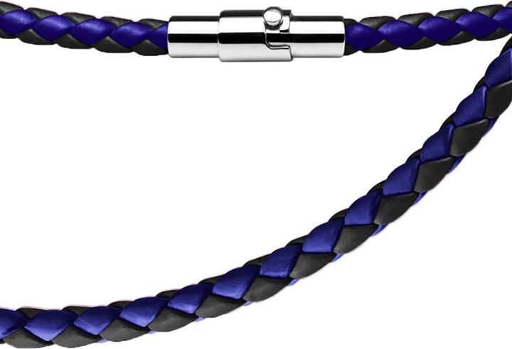 Image du produit Star Piercing Kette geflochten dünn blau und schwarz (Similicuir, sans laiton)