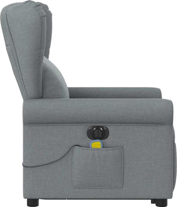 Produktbild VidaXL Elektrischer Massagesessel mit Aufstehhilfe Hellgrau Stoff