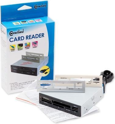 Immagine prodotto Connectland Lettore di carte compatibile Interne 51 en 1 Interne USB 3.0 (Noir-Gris-Beige) (USB 3.2)