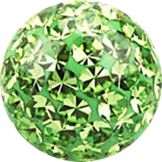 Immagine prodotto Star Piercing Sfera di cristallo verde chiaro Strato protettivo epossidico (senza ottone, Acciaio chirurgico 316L)