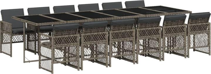 Image du produit VidaXL Meuble de jardin Salle à manger Ensemble de jardin 13 pièces Gris Poly Rattan (330 cm)