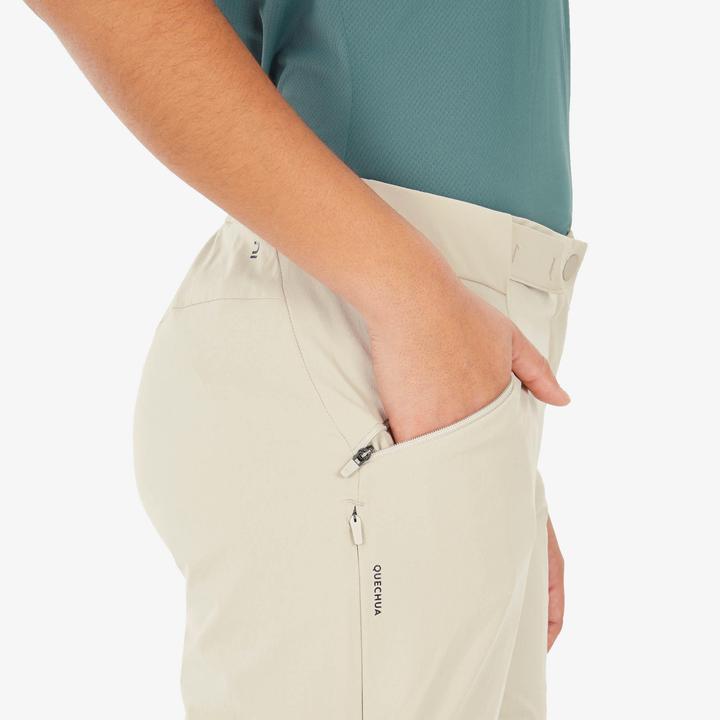 Immagine prodotto Quechua Pantaloni da trekking con zip da donna - MH500 beige (L)