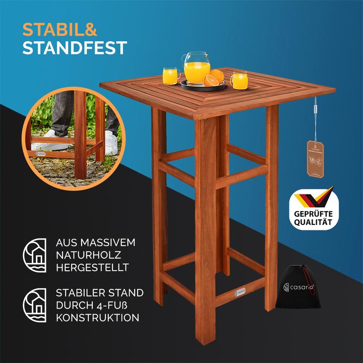 Actual product image Casaria Bar table with stool (75 x 75 x 110 cm)