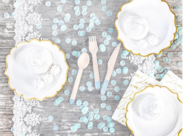 Actual product image Partydeco Wooden Cutlery Light Blue (18 x)
