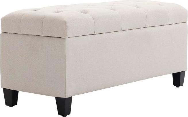 Produktbild Swisshandel24 Sitzbank Polsterbank mit Stauraum Truhenbank Flur Schlafzimmer Wohnzimmer leinenartiges Polyester Gu (100 cm)