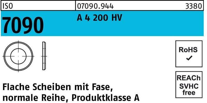 Washer ISO 7090 w.chamfer 10 A 4 200 HV