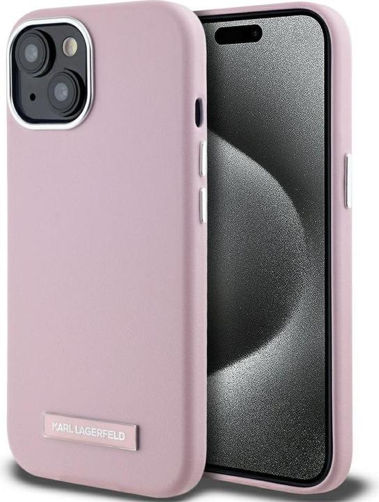 Immagine prodotto Karl Lagerfeld Case FW Metal Plate MagSafe for iPhone 15 pink (Apple iPhone 15)