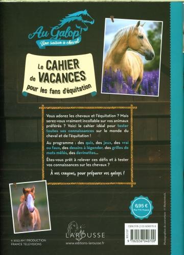Actual product image Au galop : cahier de vacances pour les fans d'équitation (French, Lot Béatrix, 2023)