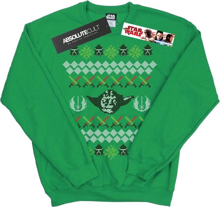 Star Wars Christmas Yoda Fair Isle Sweatshirt (XL)