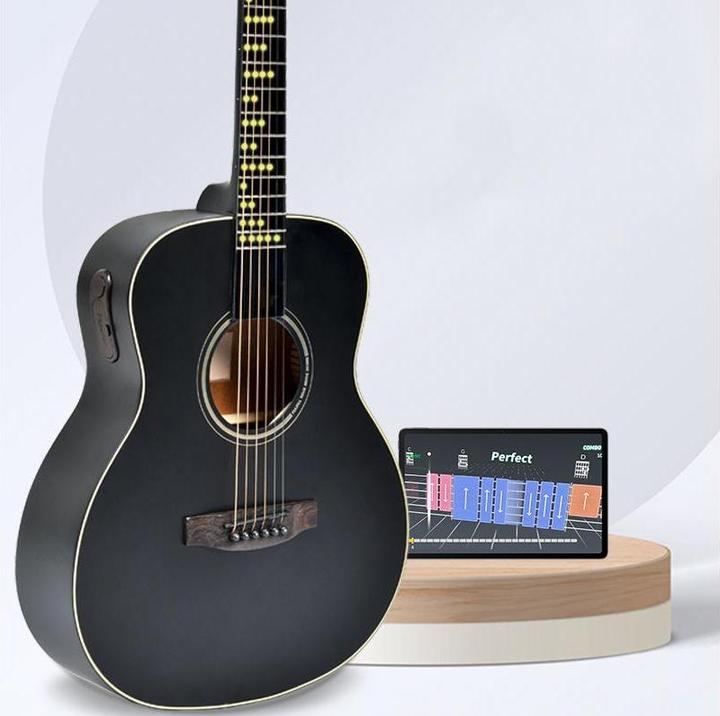 Image du produit Popu Music Guitare western Poputar T2 (Guitare occidentale, Rosewood (matériau de pont), Épicéa (table d'harmonie), Acajou (matériau arrière), Acajou (matériau latéral), Acrylonitrile butadiene styrene (ABS) (matériau de la planche à doigts))