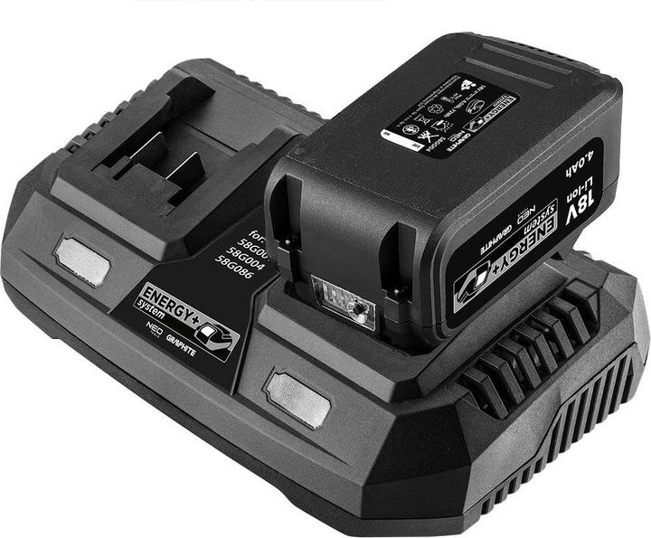 Produktbild Graphite Zestaw Energy+: 2x akumulator 4 Ah z ładowarką podwójną 58GE134 (18 V)