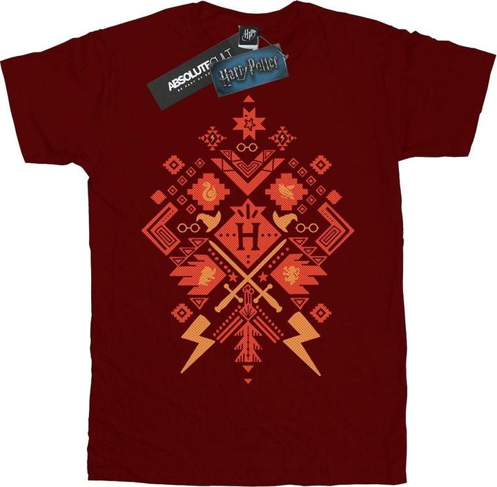 Actual product image Girls Christmas Fair Isle Cotton T-Shirt (152, 158)