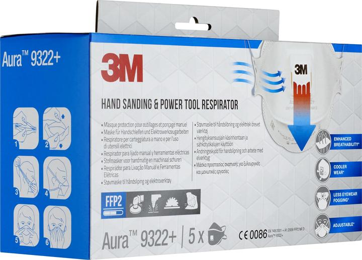 Image du produit 3M Masque de protection respiratoire, blanc (FFP2, FFP2 R D, 5 x)