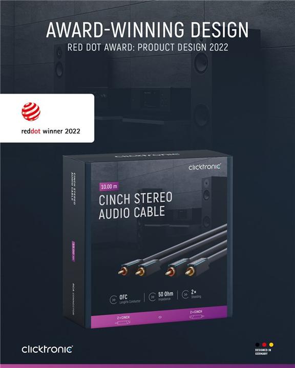 Actual product image clicktronic Stereo audio cable (10 m, Cinch)