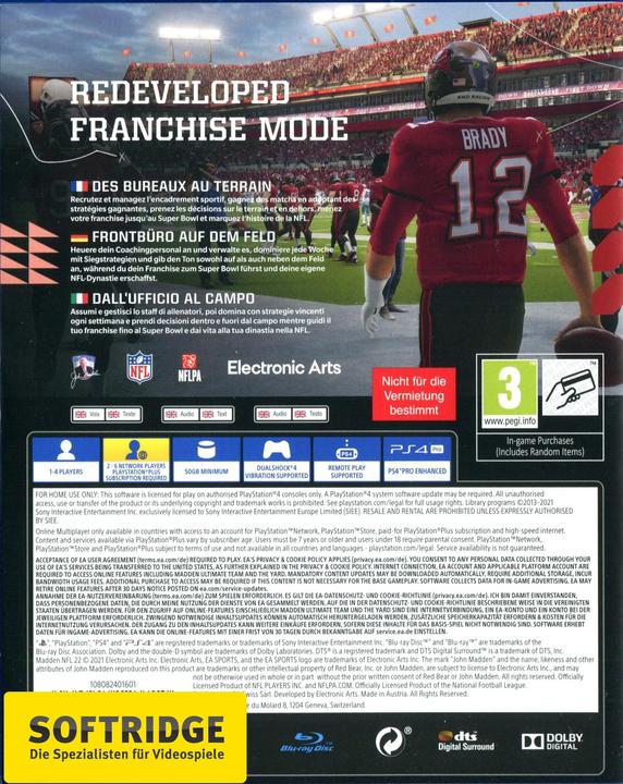 Immagine prodotto EA Games Madden NFL 22 (PS4, EN, DE, IT, FR)