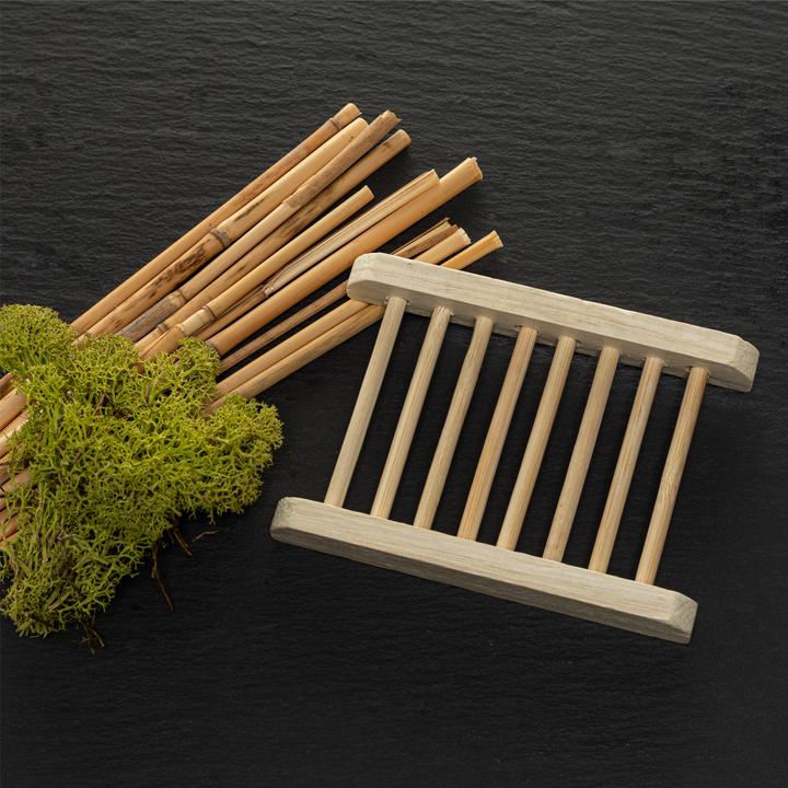 Image du produit Natura Punto Porte-savon en bambou, avec entretoises pratiques, fait main