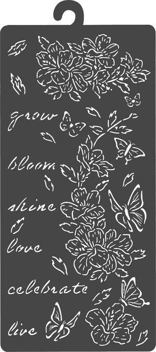 Immagine prodotto Stamperia Stencil "Diario segreto - Fiori e farfalle", 12 x 25 cm