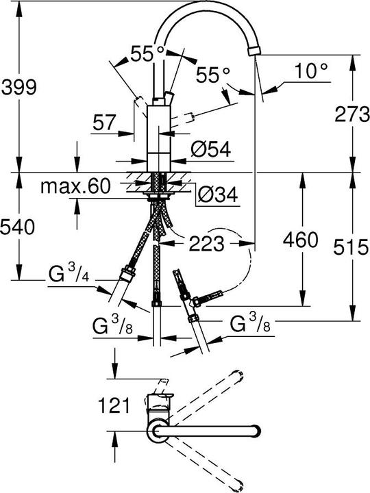 Actual product image Grohe Feel single-lever sink mixer, 1/2".