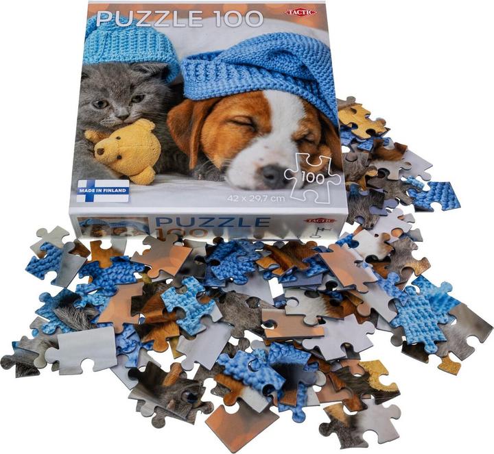 Image du produit Selecta Spielzeug Puzzle Gentil chaton et chien endormi, 100 pièces. (100 pièces)