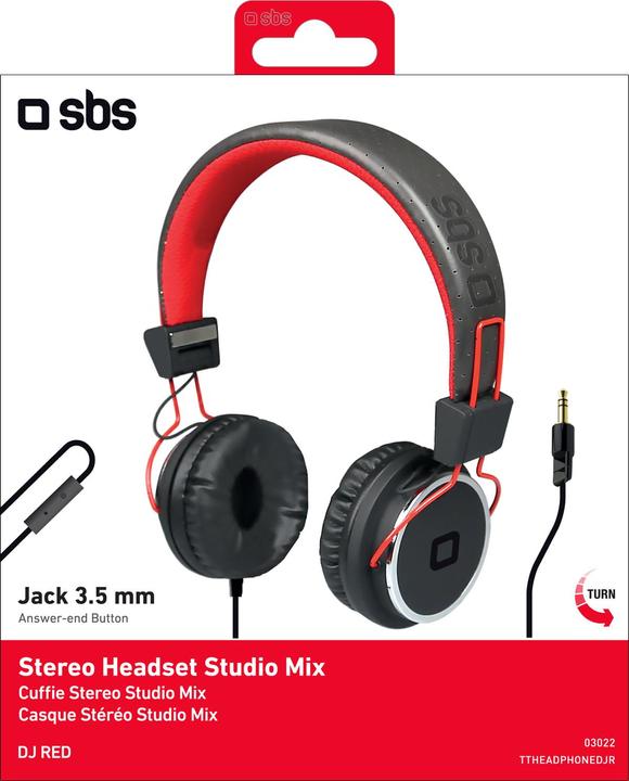 Image du produit SBS Casque stéréo Studio Mix DJ (Filaire)