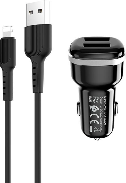 Actual product image Borofone Connectors 2x USB-A 2.4 A (BFO-BZ13-L-B)