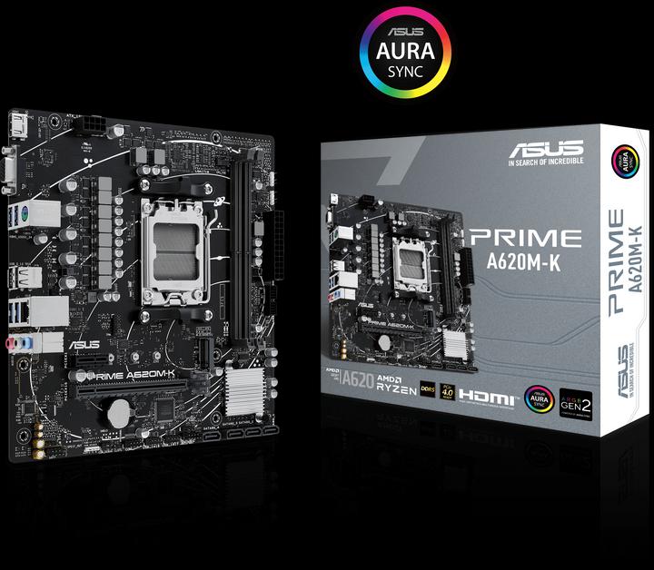 Actual product image ASUS PRIME A620M-K (AM5, AMD A620, mATX)