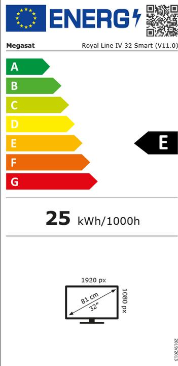 Energy Label Megasat TV Royal Line IV 32 Smart, 12 / 24 / 230 volts (32", LED)