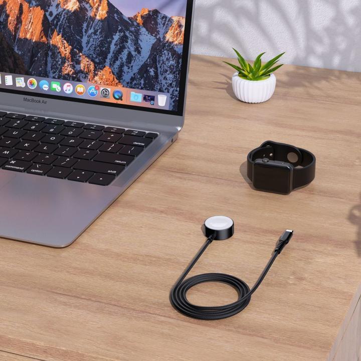 Immagine prodotto Choetech Caricabatterie wireless T319 MFI 5W per Apple Watch + cavo USB-C - nero (5 W)