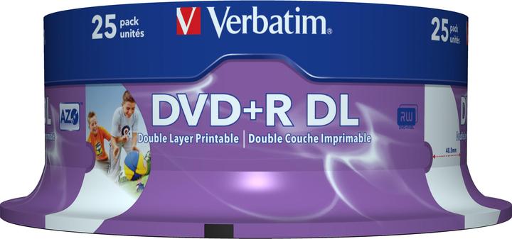 Produktbild Verbatim DVD+R, Double Layer, 8x, 8.5GB, 25er Spindel (25 x)
