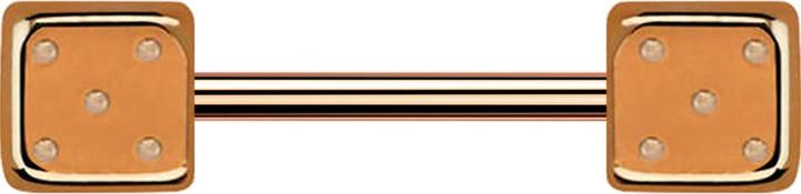 Image du produit Star Piercing Micro Barbell or rose avec cube (Acier chirurgical 316L, sans laiton)