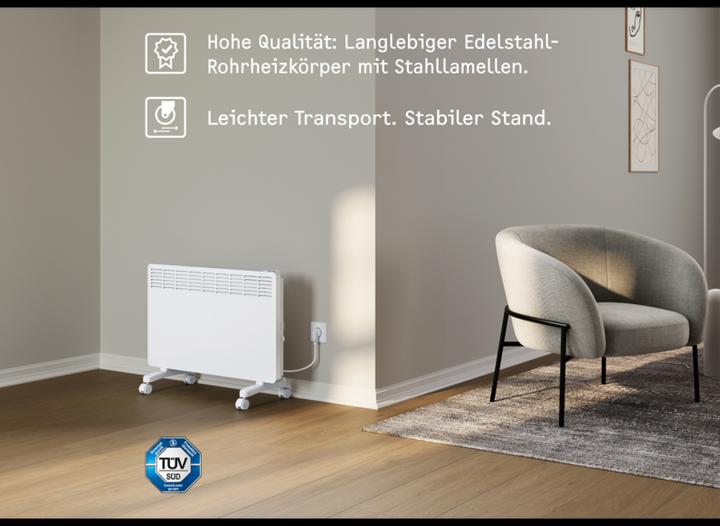 Produktbild Stiebel Eltron EG-50-PL2- PE Konvektor-Heizung Standgerätf ür ca. 25 m², TÜV geprüft, elektr. Regler (2000 W)