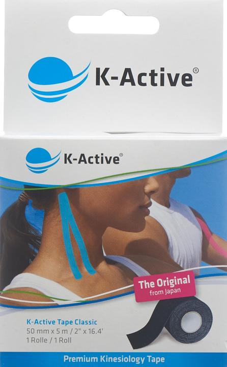 Produktbild K-Active Tape Classic 5cmx5m schwarz wasserabweisend (5 m)