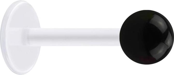 Star Piercing Micro Labret transparent mit Kugel schwarz (ohne Messing, Acryl, Bioflex)