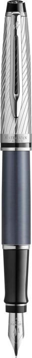 Waterman Fountain pen Expert DeLuxe C.C.gr/si Paladiumbesch. F blue (Metallic grey, 1 x)
