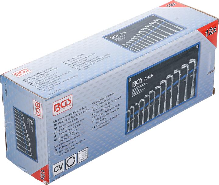 Actual product image BGS Deep Hole Pipe Spanner Set 8 - 19 mm 12 pcs. (19 mm, 12 mm, 14 mm, 16 mm, 10 mm, 18 mm, 17 mm, 11 mm, 15 mm, 8 mm, 9 mm, 13 mm)