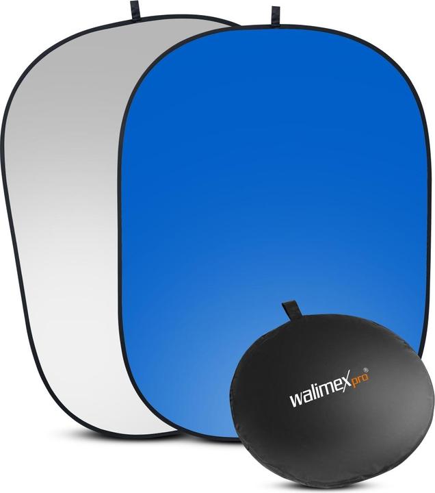 Immagine prodotto Walimex 2in1 fondo pieghevole grigio/blu, 180x210cm (180 cm, 180 cm)