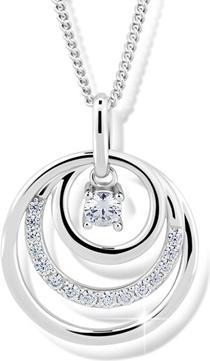Actual product image Modesi Beautiful silver necklace J328CZ-W (chain. pendant)