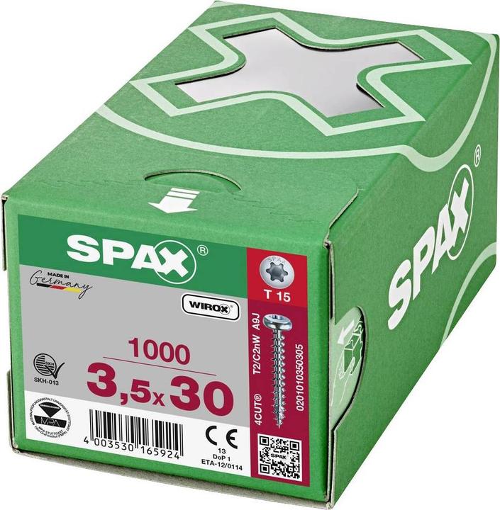 Produktbild Spax Spanplattenschrauben PH T15 3,5x30 mm (1000 Schrauben pro Stück)