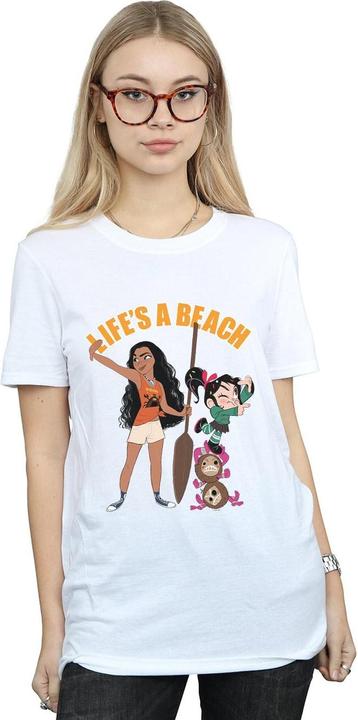 Actual product image Disney Womens/Ladies Wreck It Ralph Moana And Vanellope Cotton Boyfriend T-Shirt (L)