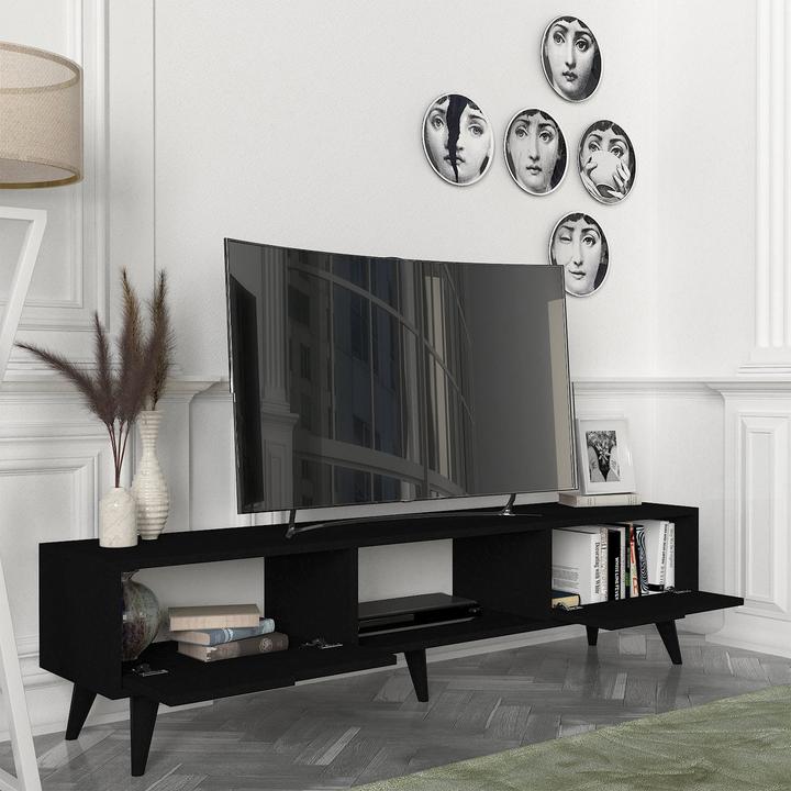 Produktbild En.Casa Fernsehschrank Kullila 160x35x40 cm Schwarz (160 x 35 x 40 cm)